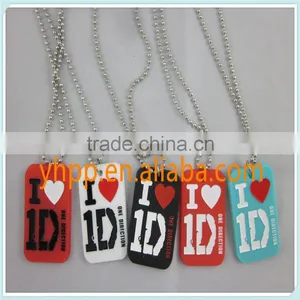Custom I Love 1D One Direction Dog Tag With Ball Chain Pendant Necklace thumbnail-3