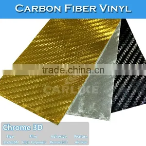 Removable Glue Carbon Fiber Sticker Paper Chrome Vinyl Car Wrap thumbnail-3