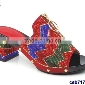CSB7173 Orange -blue-gold-green-red New Coming Italian Design High Quality Hot Selling Lady Sandals With Stone on Factory Costy thumbnail-5