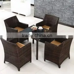 Rattan Outdoor Garden Patio Dining Table Set thumbnail-2