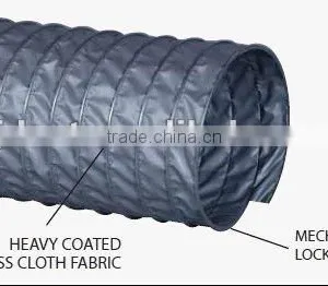 Grey Glass Fabric Durable High Temperature Flexilbe Duct Manufacturer thumbnail-1