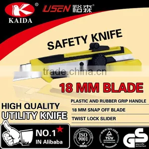 Stationery 18mm Snap Off Blade Plastic With Rubber Grip Handle Twist Lock Utility Knife thumbnail-1