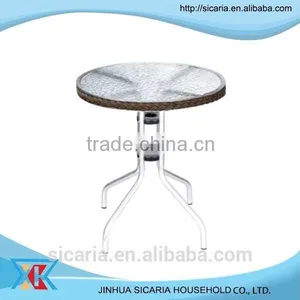 Modern Glass Coffee Table With Aluminum thumbnail-1