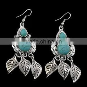 Gypsy Women Festival Jewelry Earrings Tibetan Silver Plated Round Beads Ear Hook thumbnail-4