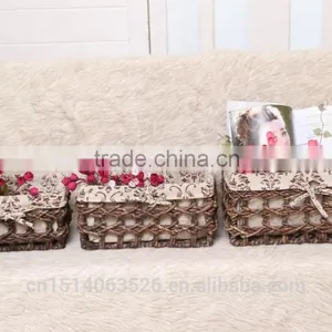 Set of 3 Maize Husk Weaved Storage Baskets -brown thumbnail-6