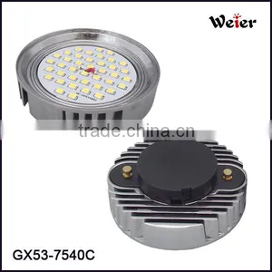 Good Quality Chrome Aluminum Led 8W GX53 2835 40SMD Led 230V AC Light Bulb thumbnail-1