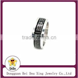 New Fashion Square Design With Enamal Cross and Bible Religion Ring thumbnail-1