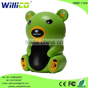 Willico Hight Power Mini Bluetooth Bear Plastic Portable Speaker With fm Usb Remote thumbnail-1