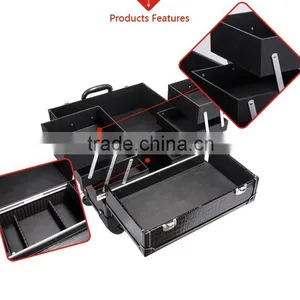 2014 China Fashion Waterproof Portable Travel Trolley Rolling Makeup Case Station thumbnail-4