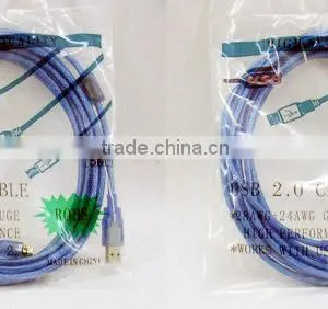 3m High Quality USB/USB2.0 Transparent Blue Print Cable AM to BM thumbnail-6