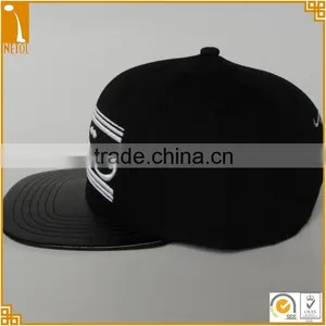 Custom Black 6 Panel Unisex 100%cotton 3D Embroidered Snapback Baseball Cap thumbnail-3