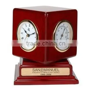 Pearl Wooden Weather Station Desk Clock PW967-0209-1 thumbnail-1