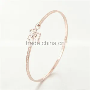 Rose Gold Plated Jewelry Gold Bracelet Clover PB001A-21 thumbnail-3
