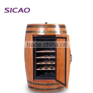 48L 18 Bottles Barrel Oak Wood Wine Fridge thumbnail-2