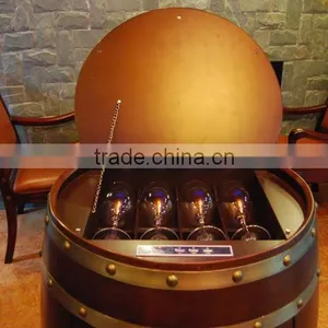 48L 18 Bottles Barrel Oak Wood Wine Fridge thumbnail-6