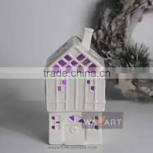 Colorful LED Light Ceramic House With Chemney thumbnail-1