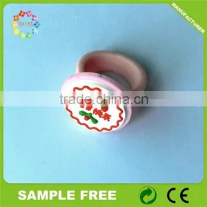 Latest Kids Decoration Colorful Rubber Finger Ring thumbnail-1
