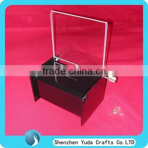 Plastic Donation Box With Sign Holder, Acrylic Ballot Box With Lock And Key thumbnail-1