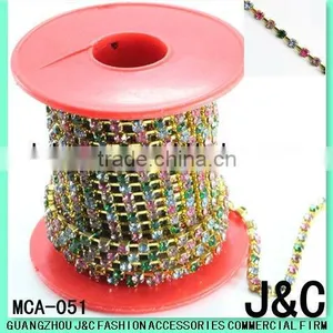 Ss12 Metal Cup Chain With Black Diomand Rhinestone thumbnail-1