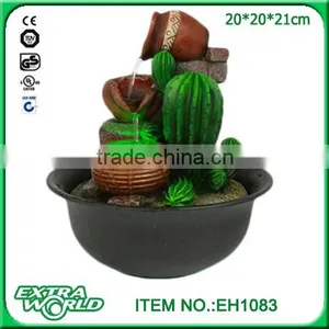 Polyresin Mini Tabletop Water Fountain Indoor Cactus Style Fountain thumbnail-2