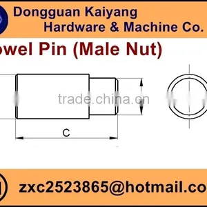 Male Nut/ Dowel Pin (for Furniture) With Bright(White)/Blue/Yellow Zinc Plated; M5, M6, M7 thumbnail-2