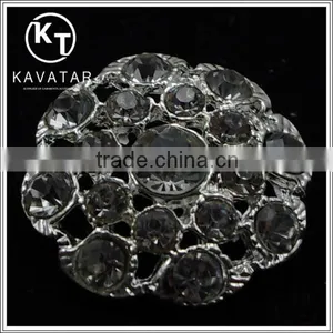 Good Quality NK019 Metal Flower Lead Free Metal Shank Rhinestone Buttons thumbnail-2