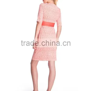 Newest Design Pink and White Maternity Dress Folk Stlye thumbnail-4