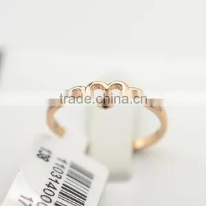 Wholesale Rose Gold Heart Shaped Gold Finger Ring Without Stone thumbnail-1