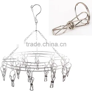 20 Clips Stainless Steel Clothes Drying Rack Hanger Socks Shorts Underwear Drying Hanger thumbnail-1