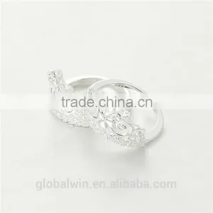Fine Jewelry European Design Pure Silver Clear CZ Crown Ring thumbnail-5