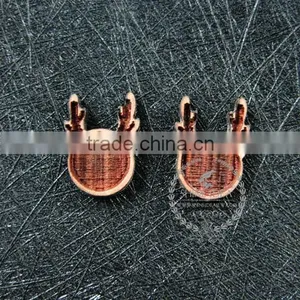 8mm Setting Size Vintage Style Natual Log Wood Bezel Deer Horn Round Pendant Setting DIY Findings Supplies 1411146 thumbnail-1