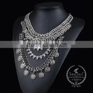 High Quality Vintage Rhinestone Chunky Statement Necklace Tin Alloy Fashion Women Pendant Necklace 6390111 thumbnail-2