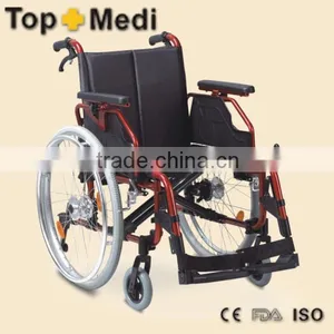 Rehabilitation Therapy Supplies Popular Light Weight Standard Size Handicapped Aluminum Wheelchair thumbnail-1