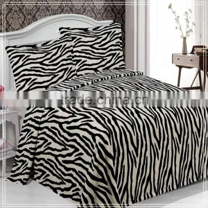 Hot Selling Zebra Prints MicroPlush Bedding Set thumbnail-1