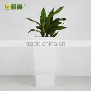 Matt Grey Inclined Beautiful Glass Fiber Planters thumbnail-5