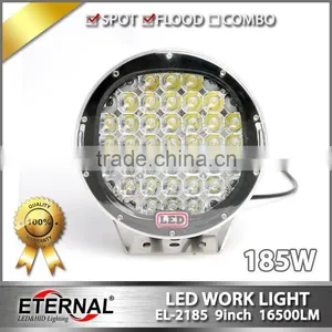 Round 9inch 185W LED Work Light Spot Lamp Offroad Jeep Truck 4WD Driving Lamp SUV UTE thumbnail-2