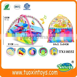 Baby Play Music Mat Crawling Carpet Kids Activities Blanket W/hanging Toys thumbnail-4