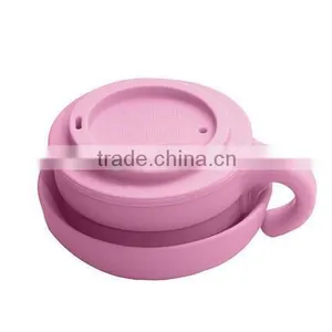 Silicone Travel Collapsible Camping Mug With Lid thumbnail-5