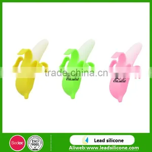 Customized Amazing Banana Silicone Wine Glass Marker,Creative Novelty Silicone Banana Wine Bottle Stopper thumbnail-2