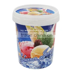 IML Logo Design PP Plastic Ice Cream Cup,Ice Cream Storage Container Quart thumbnail-3