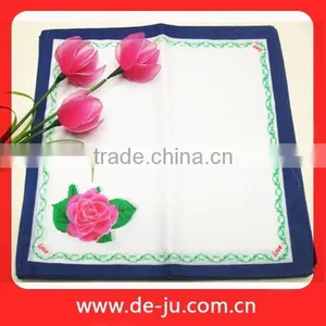 White Printing Embroidery Cotton Handkerchief thumbnail-1