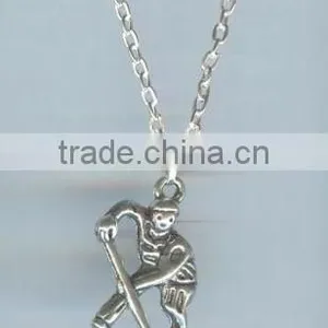 3D Hockey Payer With Stick, Nhl Charm Pendant and Necklace thumbnail-1