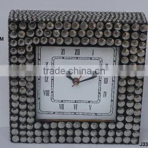 Metal Mosaic on Wood Table Clock Other Mosaic Also Available thumbnail-1