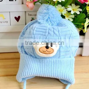 Baby Hat Boy Girl Infant Toddler Cute Soft Crochet Bear Hat Beanie Warm Newborn Cap thumbnail-3