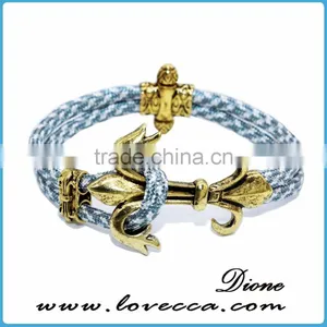2017 Factory Price Nylon Mens Anchor Bracelet Rope Bracelet thumbnail-4