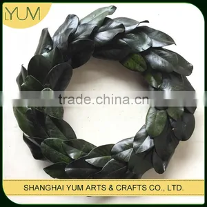 Preservative Magnolia Wreath for Festival and Party Decoration thumbnail-1