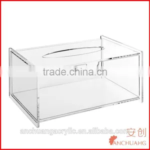 Modern Clear Acrylic Bathroom Facial Tissue Dispenser Box Cover / Decorative Napkin Holder thumbnail-1