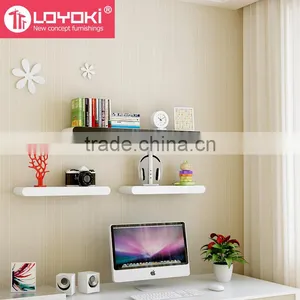 Home Decor Wood Floating Shelf Whit Colorful Margin Multifunction Display Wall Shelf Wholesale thumbnail-1