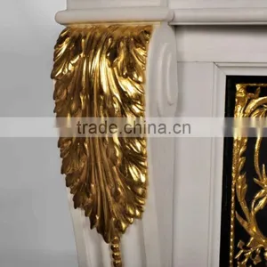 2017 Home Decor Luxury Marble and Gilded Brass Fireplace thumbnail-3