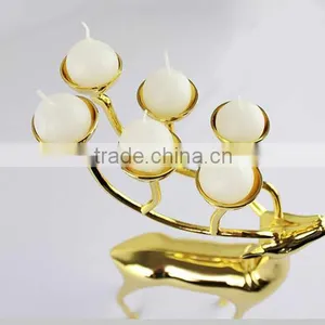 Deer Stainless Steel Silver and Gold Plated Candle Holder Candleholder With 6 Spherical Candle for Home Decoration Free Shipping thumbnail-5